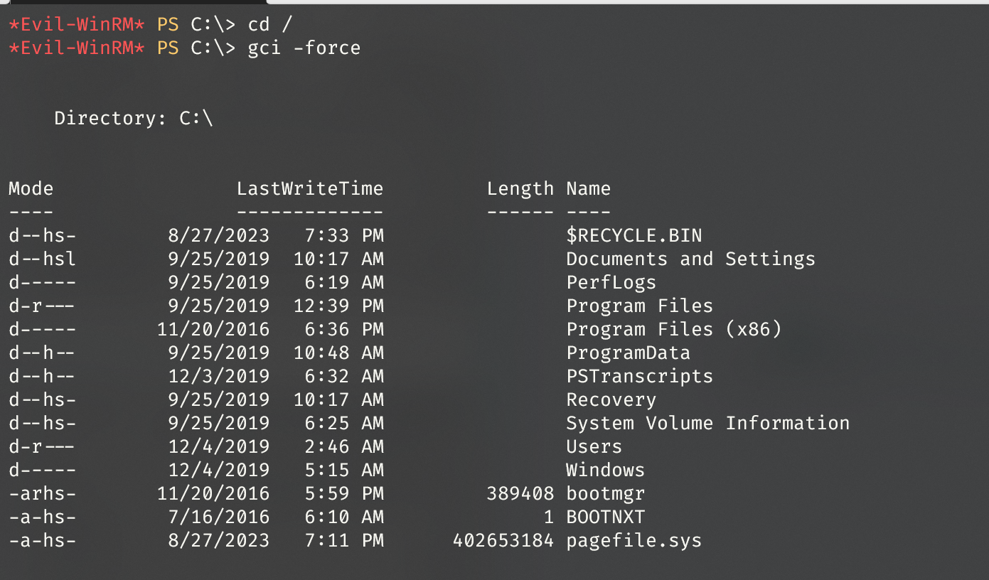 enum file system find hidden dir PSTranscripts